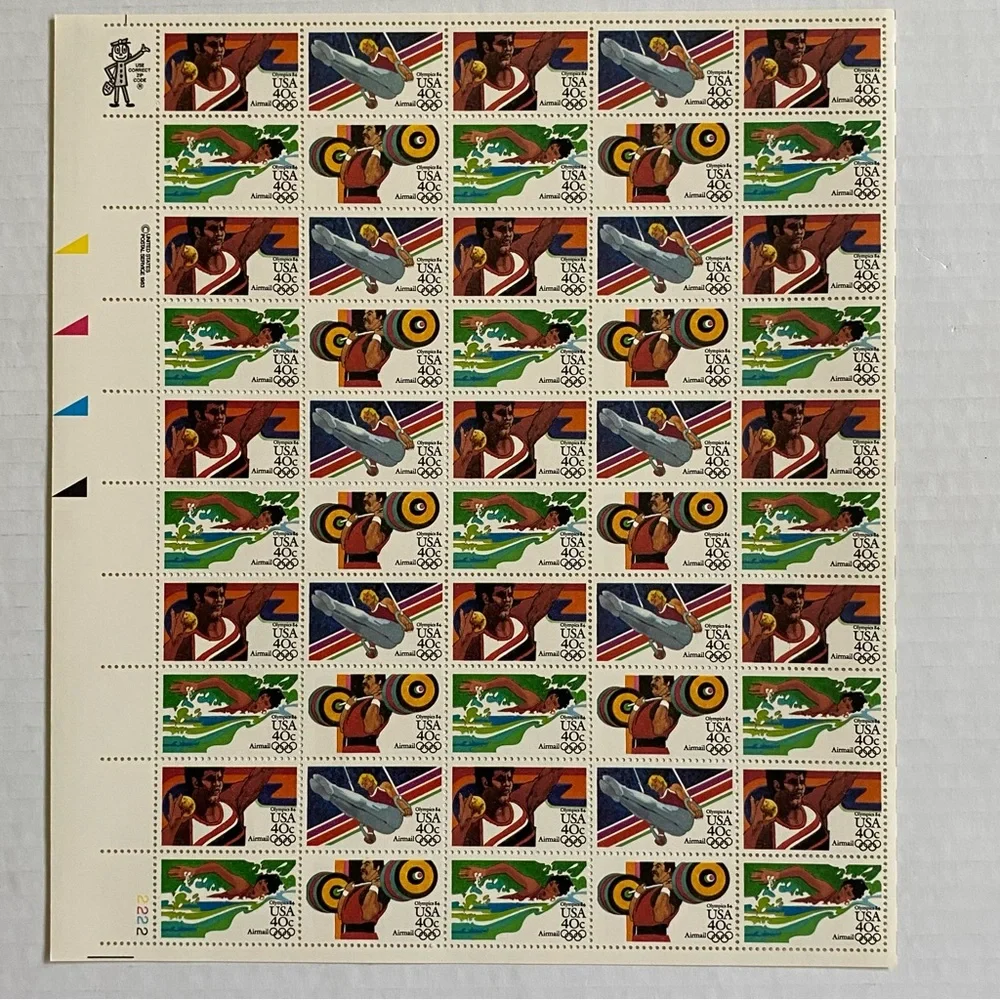 1983 40 cent 1984 Olympics Airmail Full Sheet of 50 Scott #C105-C108 Mint NH
